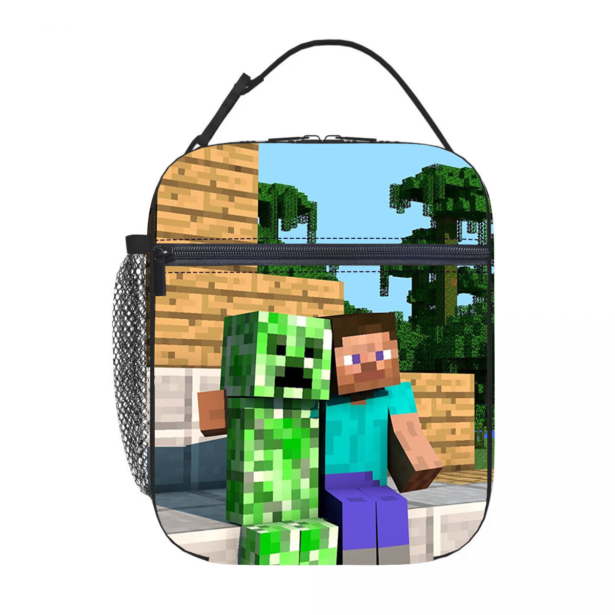 Minecraft Minecraft начальная школа сумка для еды детская портативная сумка через плечо термоящик для хранения внутренняя водонепроницаемая сумка