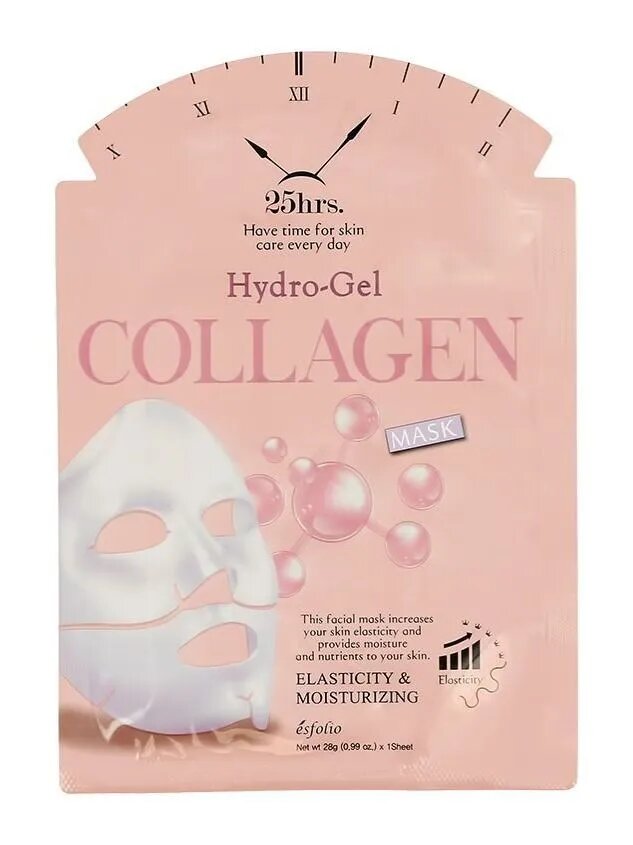 Маска для лица ESFOLIO COLLAGEN гидрогелевая с коллагеном (повышающая эластичность кожи) 28 г