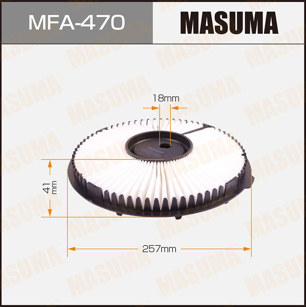 Фильтр воздушный MASUMA MFA-470 для MITSUBISHI COLT 1990-1997, MITSUBISHI LANCER 1990-1997, MITSUBISHI LANCER STATION WAGON 1990-1992, MITSUBISHI LIBERO 1992-2002, MITSUBISHI MIRAGE 1991-1995