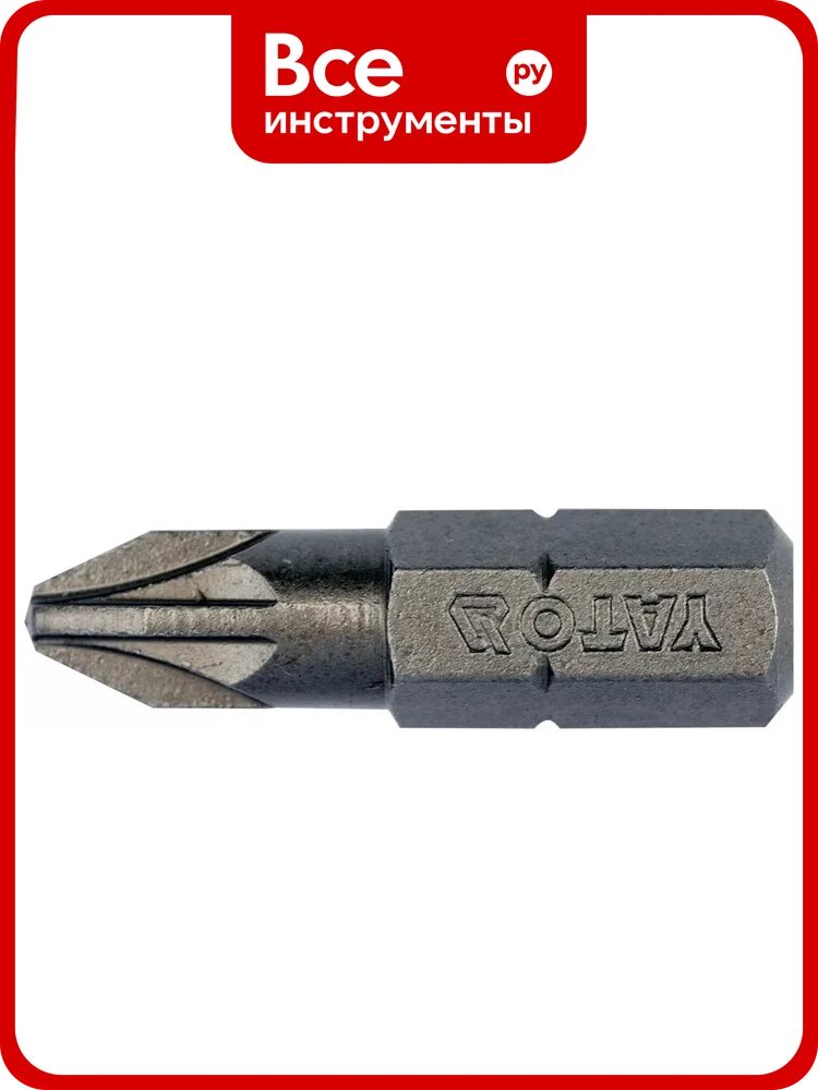Бита крестовая PZ2, 10 шт, 1/4", 25 мм YATO YT-78135