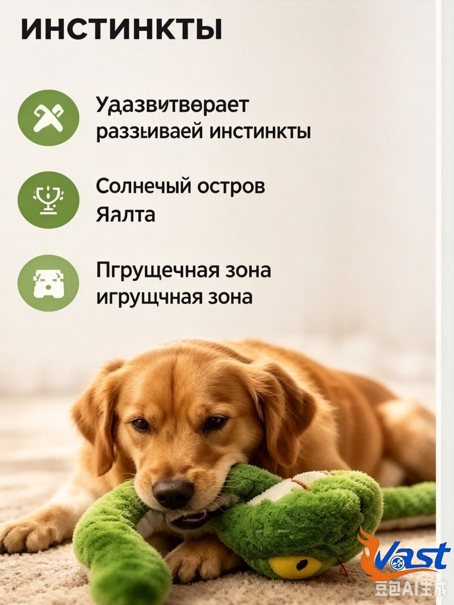 Игрушка для собак Змея с пищалкой плюшевая игрушка для жевания и тряски