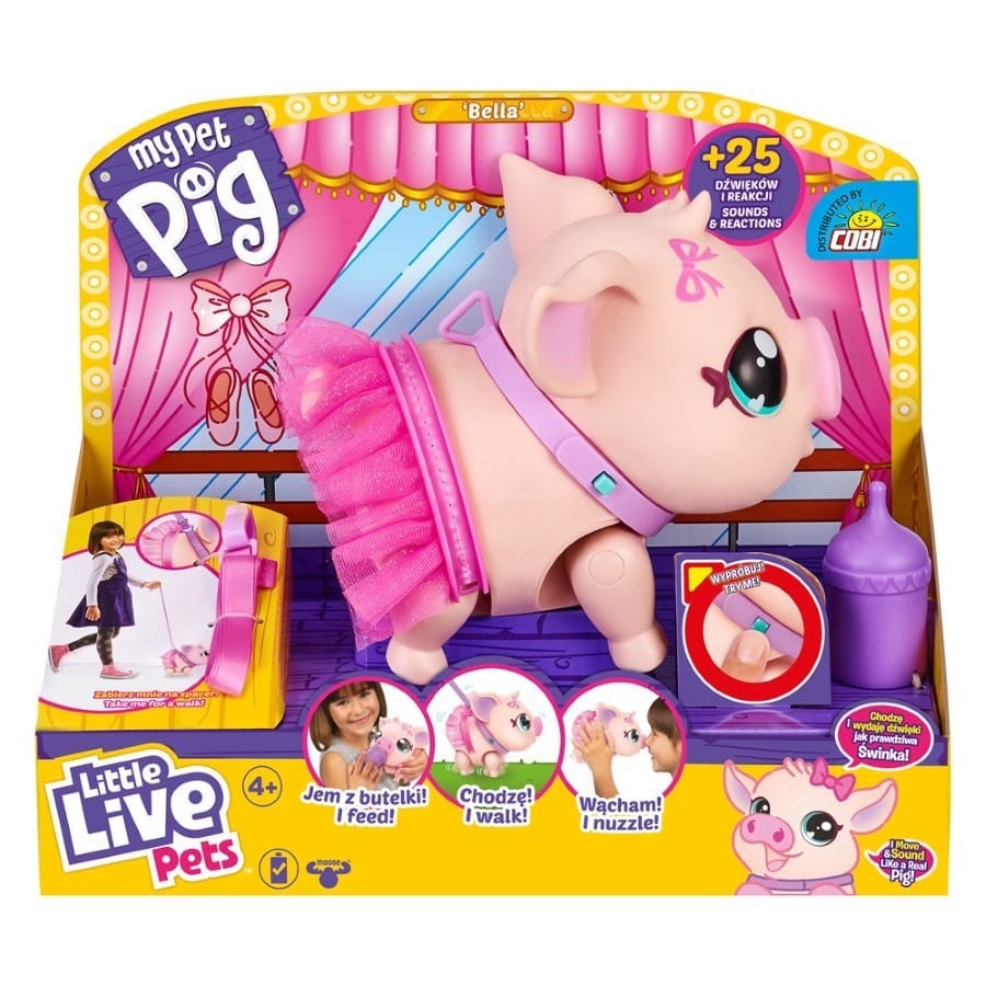 Интерактивная игрушка Little Live Pets My Pet Pig свинка-балерина, розовый