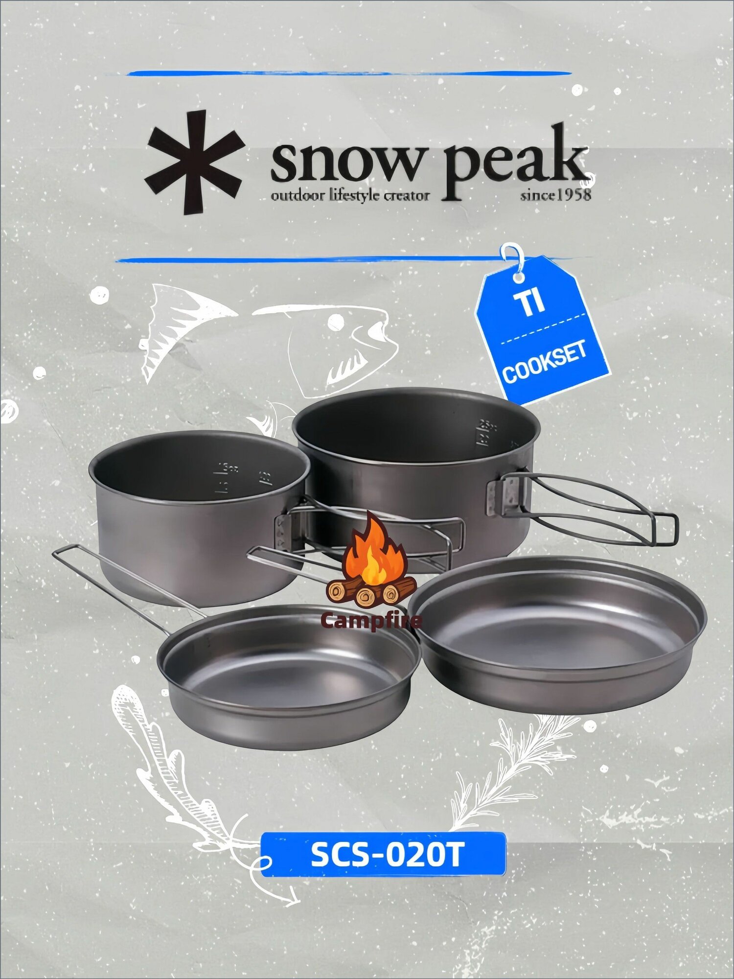 Набор титановой посуды для активного отдыха SNOW PEAK SCS-020T