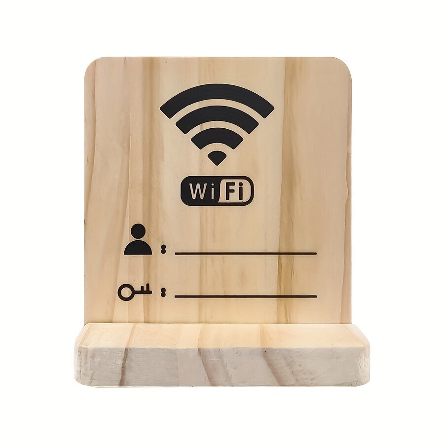 Деревянная подставка для таблички Wi-Fi, 1 шт, цвет: древесный, двухъярусная проволочная конструкция, компактная, для дома и офиса