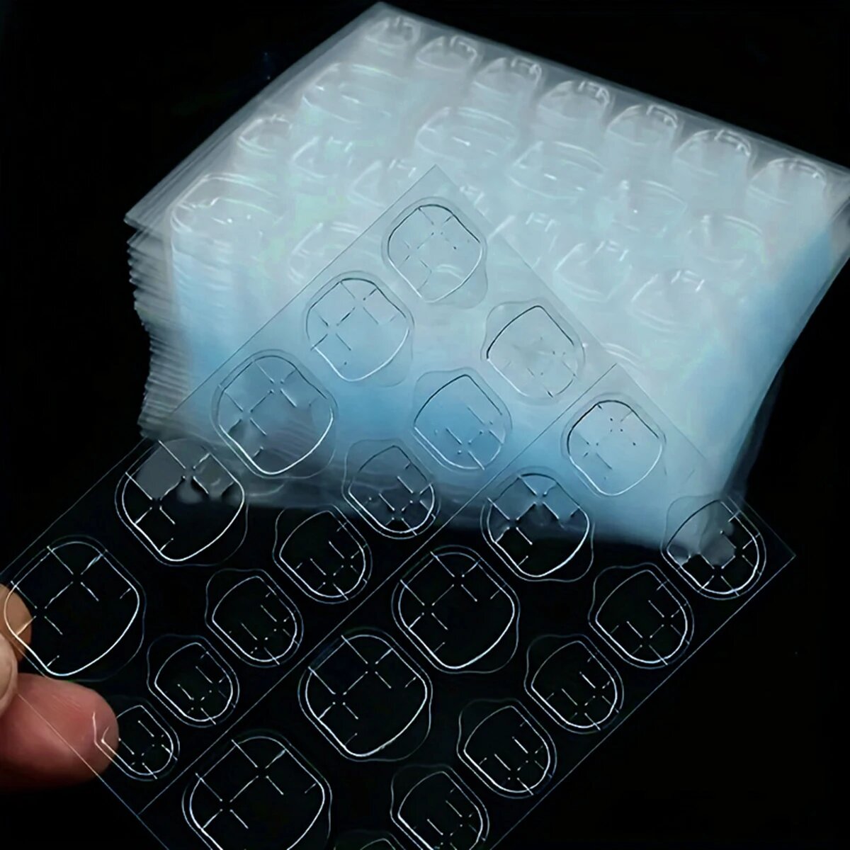 Голубые наклейки для ногтей, Blue-10sheets
