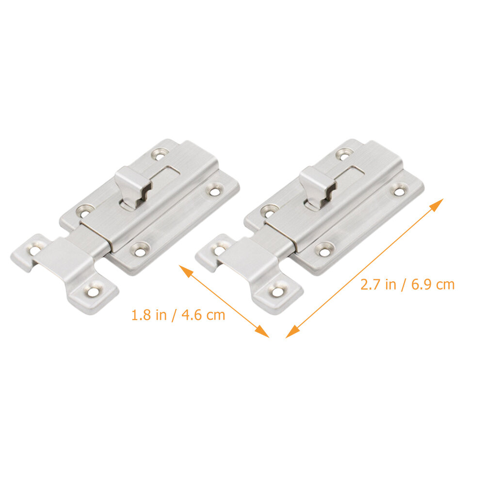 2pcs Замок Сдвижной Засов Из Нержавеющей Стали Для Дверей И Окон 6.9X4.6X0.5Cm