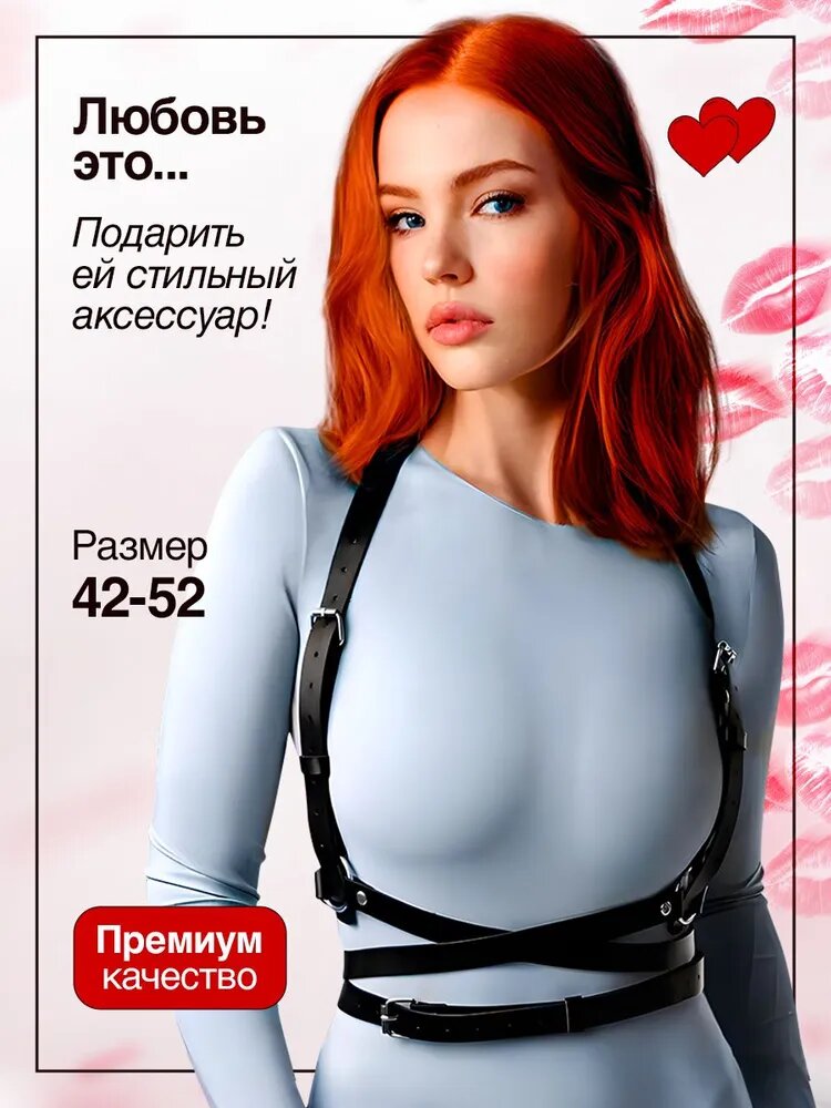 Urbantrend Портупея женская из экокожи, черный глянец, базовая коллекция