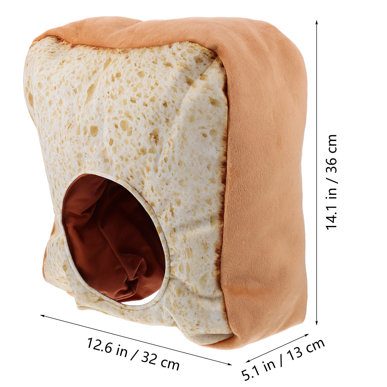 Шляпа В Forme Хлеба Тоста Милый Головной Убор Игрушка Для Фото Декор 36.00X32.00X13.00Cm