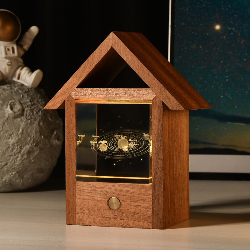 3D кристаллический стеклянный шар с солнечной системой, светодиодный ночник для дома, подарок на день рождения