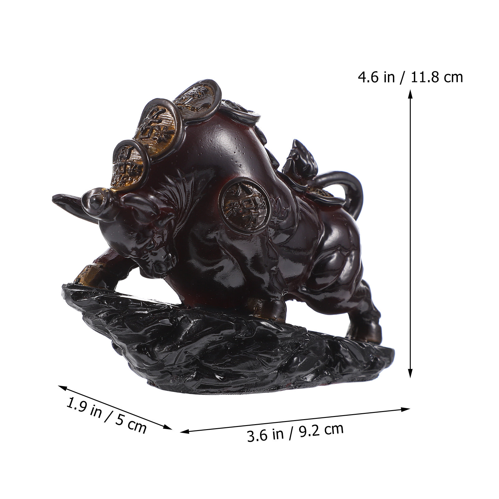 Cattle Miniatures Домашнее Украшение Из Резины 1 Шт Цвет Темно-Красный Размер 11.8X9.2Cm