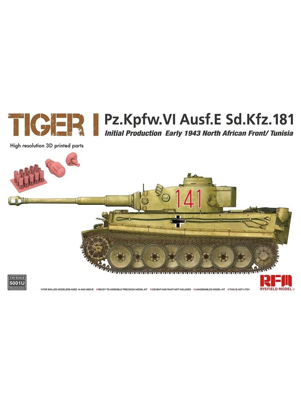 RFM 5001 1/35 Тигр I pz.kpfw.vi ausf.e sd. kfz.181 Модель танка