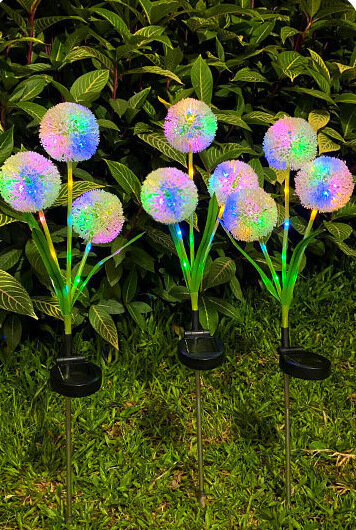 Солнечная LED лампа с 3-головой душистой формой, многоцветным вариантом и долговечным аккумулятором для лужайки