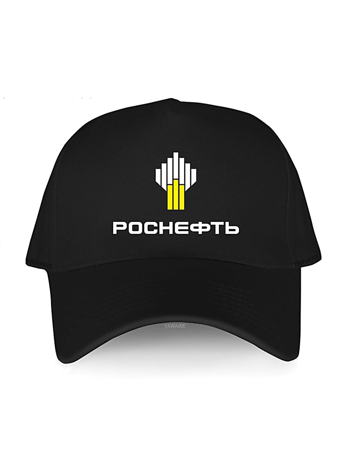 Бейсболка для рыбалки и охоты Логотип Роснефть, Хлопок, Мужской, черный, Чёрный, Базовая коллекция