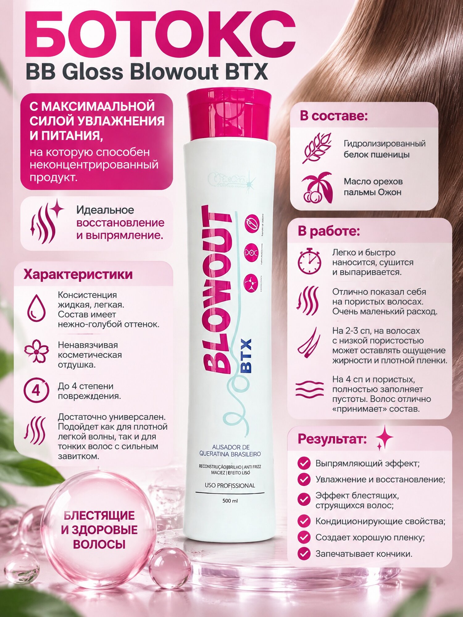 Ботокс для волос BB Gloss Blowout 500мл