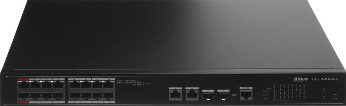 Коммутатор Dahua DH-PFS4218-16ET-190, управляемый