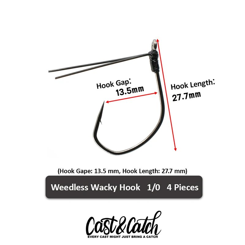 Cast&Catch Wacky Hook 1/0, 4 шт.
