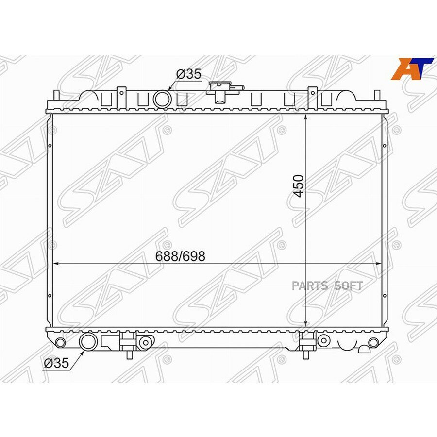 Радиатор Nissan X-Trail 00-07 / Liberty 98-04 от официального дистрибьютора, SAT, артикул NS0007