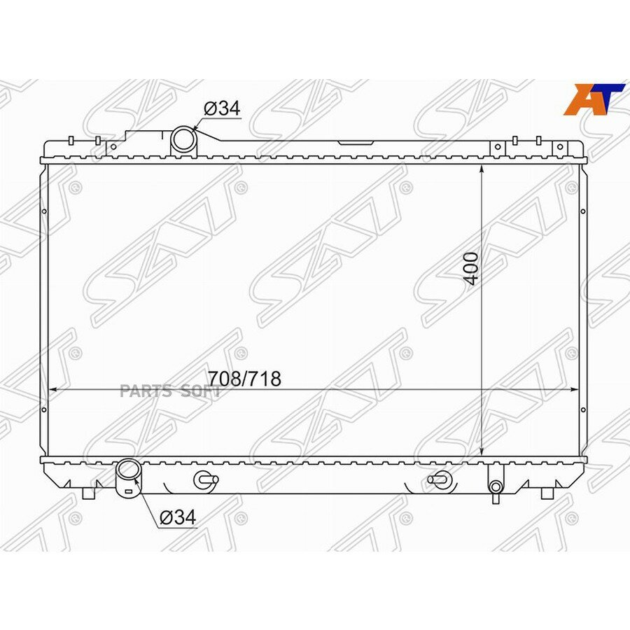 Радиатор Toyota Mark II (X90, X100) 92-00 / Chaser 92-01 от официального дистрибьютора, SAT, артикул TY0005D