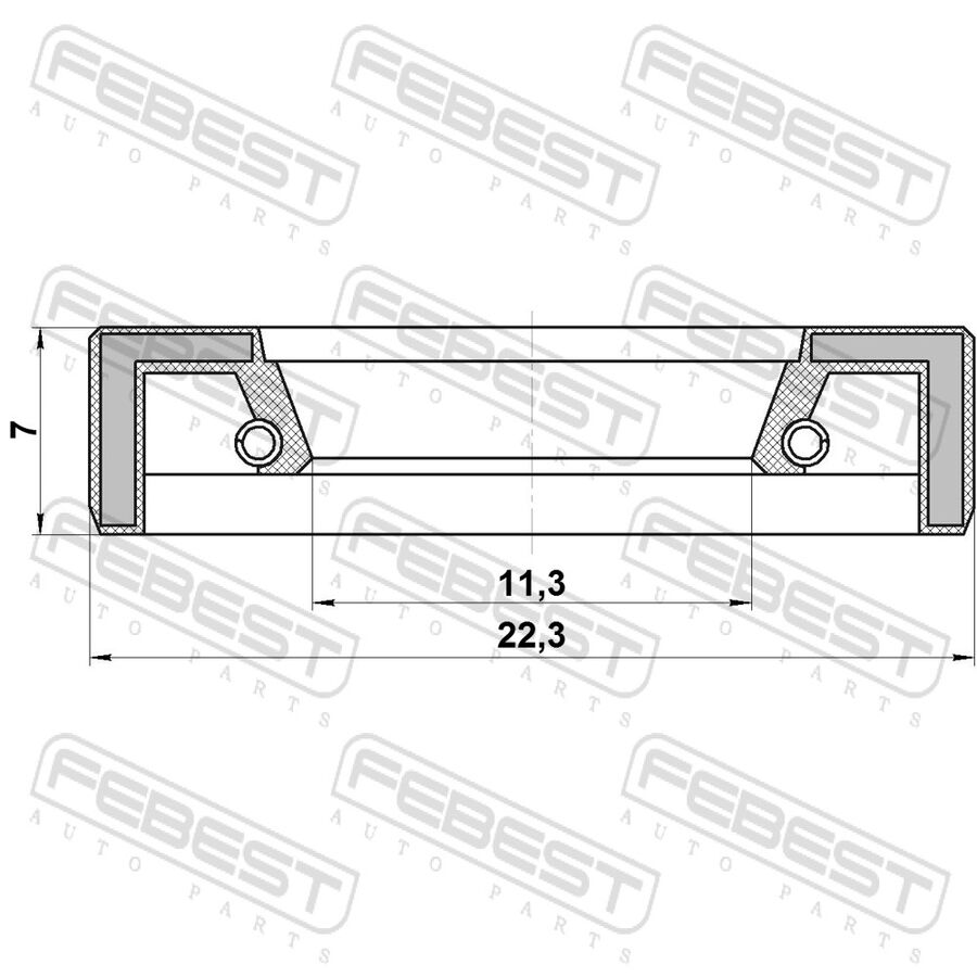 Сальник штока кпп 12x22.3x7 (FEBEST 122275)