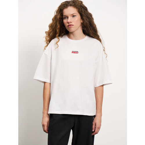 фото Футболка amazing red basic peach jersey logo tee, размер 40-42, белый