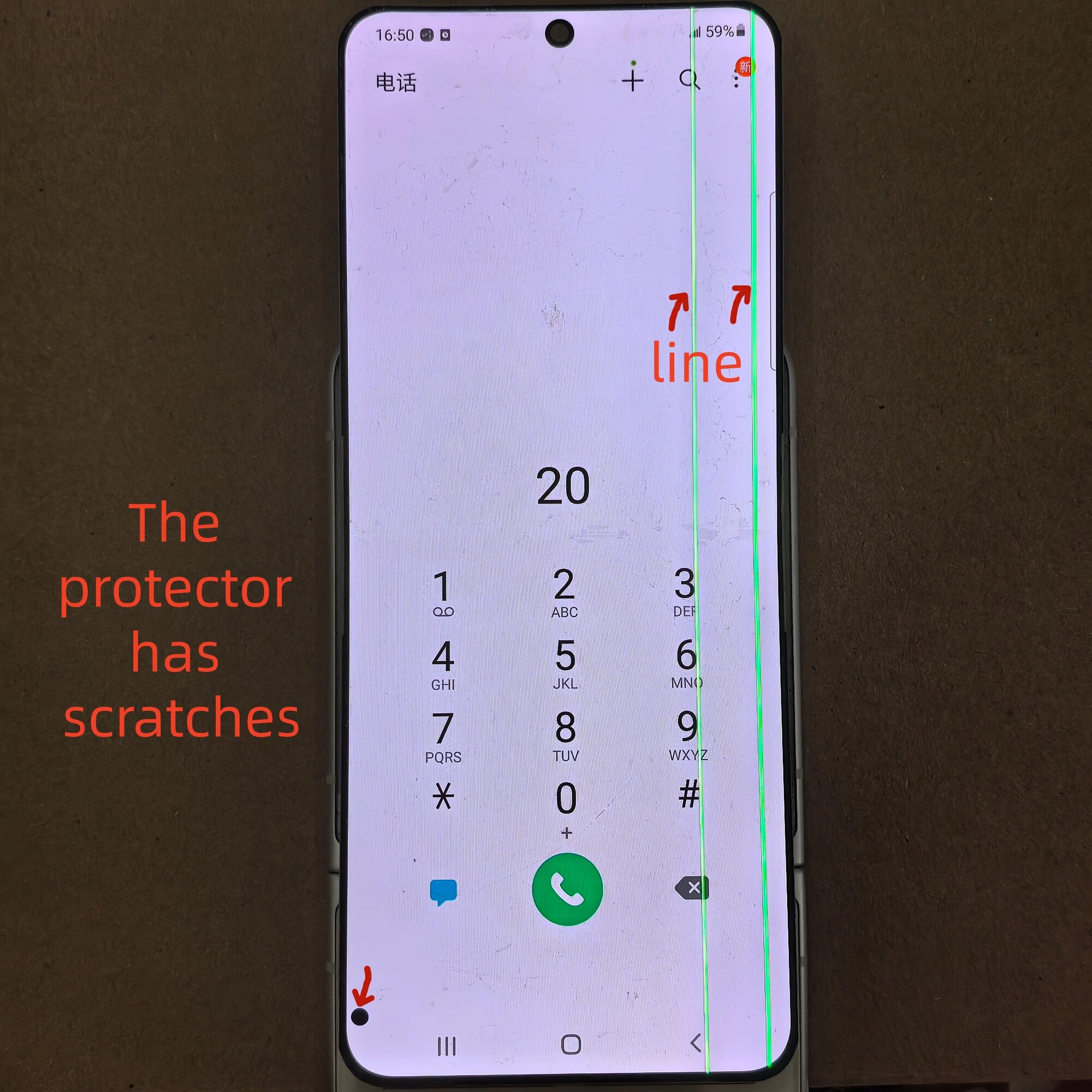 6.7-дюймовый сенсорный экран Super AMOLED для Samsung Galaxy Z Flip 3, дисплей SM-F711, F711b, F711u с дефектом.