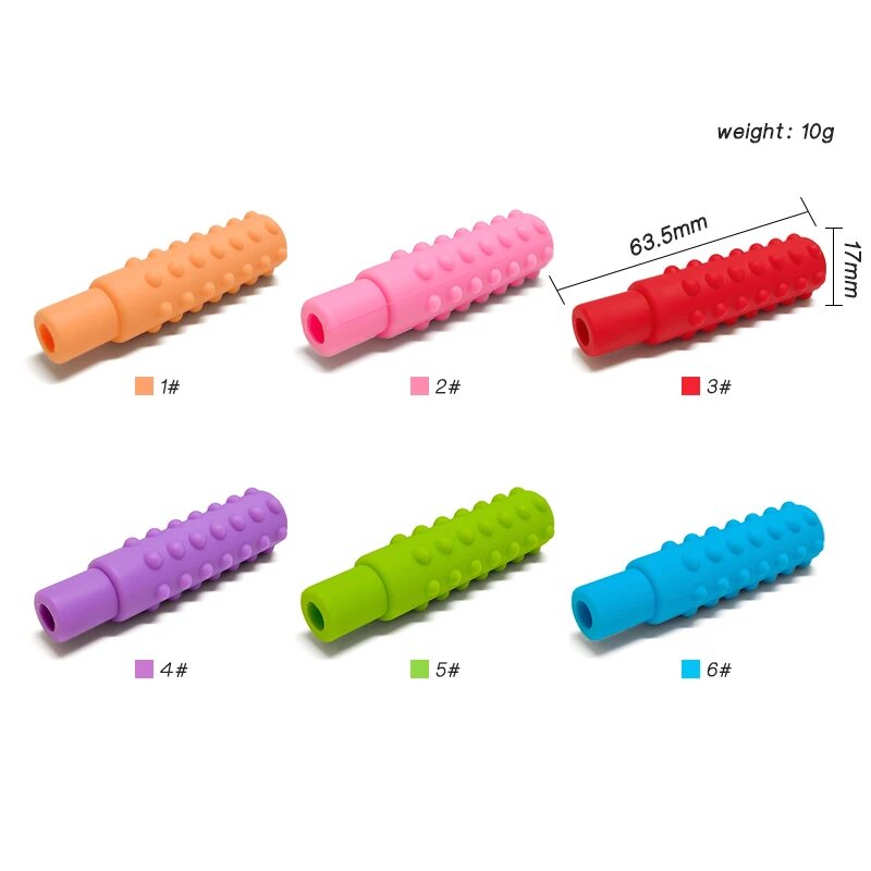 Силиконовые прорезыватели-карандаши, цвет: 5Pcs Random mix3