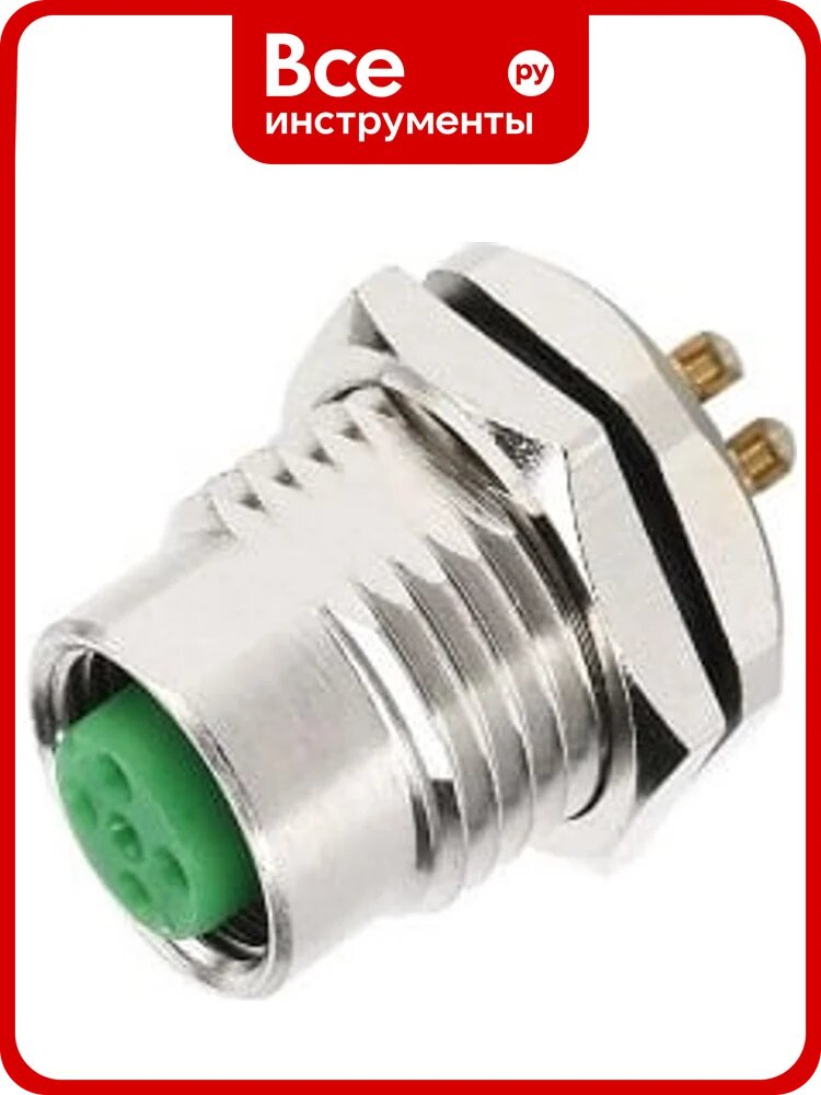 Монтажный разъем VELLEDQ FLH-M12-F08(PG9)-HB, Розетка, Прямой под пайку, Латунь никелированная 8-PINIP6760 AC/DC, 08-00024767