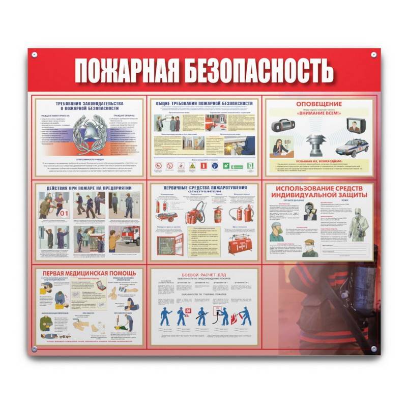 Информационный стенд настенный Пожарная безопасность 91х70 см пластиковый 1029894