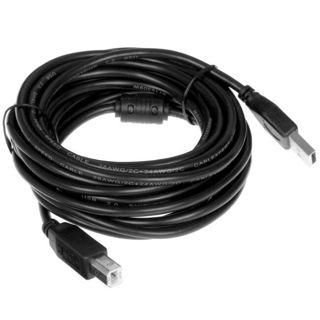 CCF-USB2-AMBM-15 Кабель USB2.0 Cablexpert CCF-USB2-AMBM-15, AM/BM, медь, двойн. экран, фер. кольцо, Pro, 4.5м, чер, пакет — фото 1
