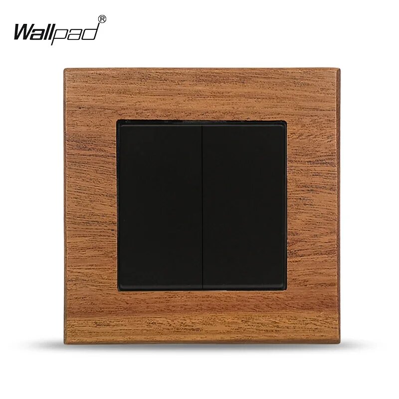 Деревянный выключатель Wallpad 2 клавиши, 86*86 мм, 2 Gang 1 Way