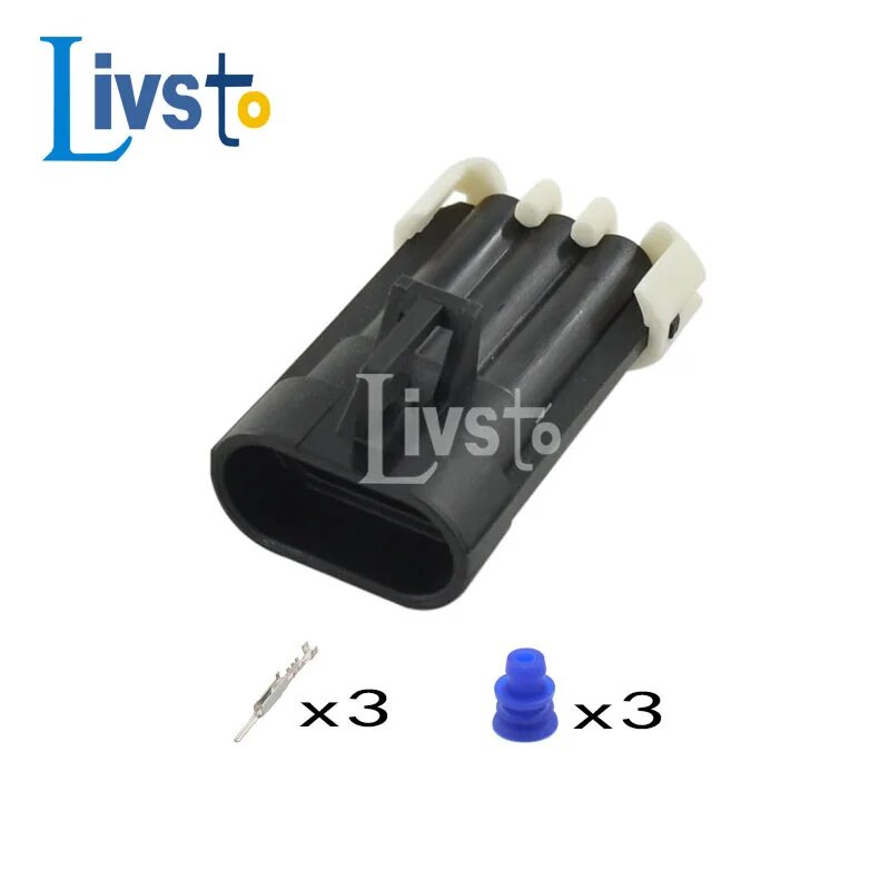 Разъемы Metri-Pack 150 3-контактные черные XSLIVSTO 10 set, Follow me cheaper