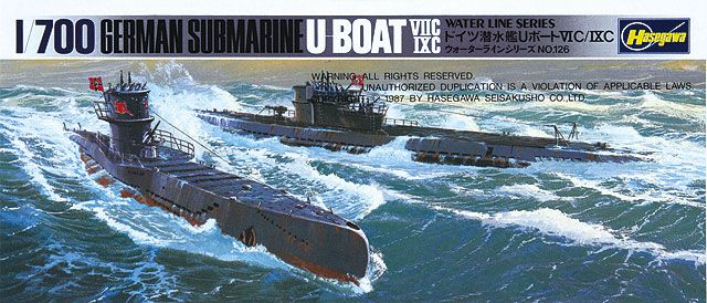 Подводные лодки Германии 7C и 9C (1/700) Hasegawa H-901 49901