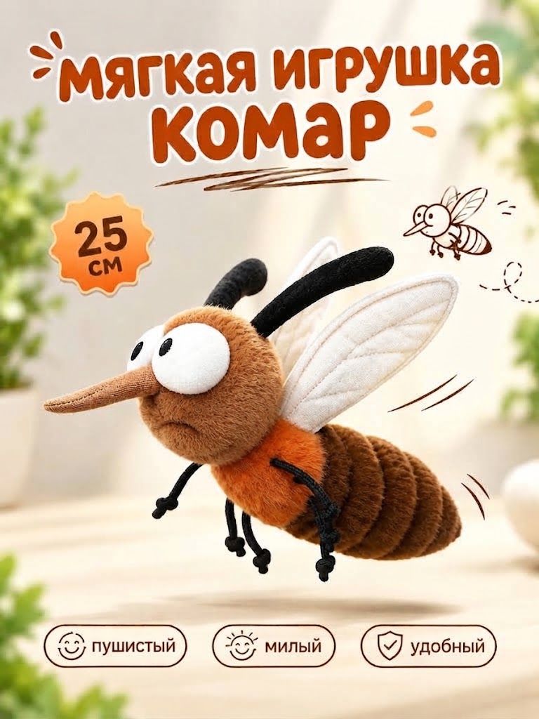 Мягкая игрушка насекомые, москит, 25 cm
