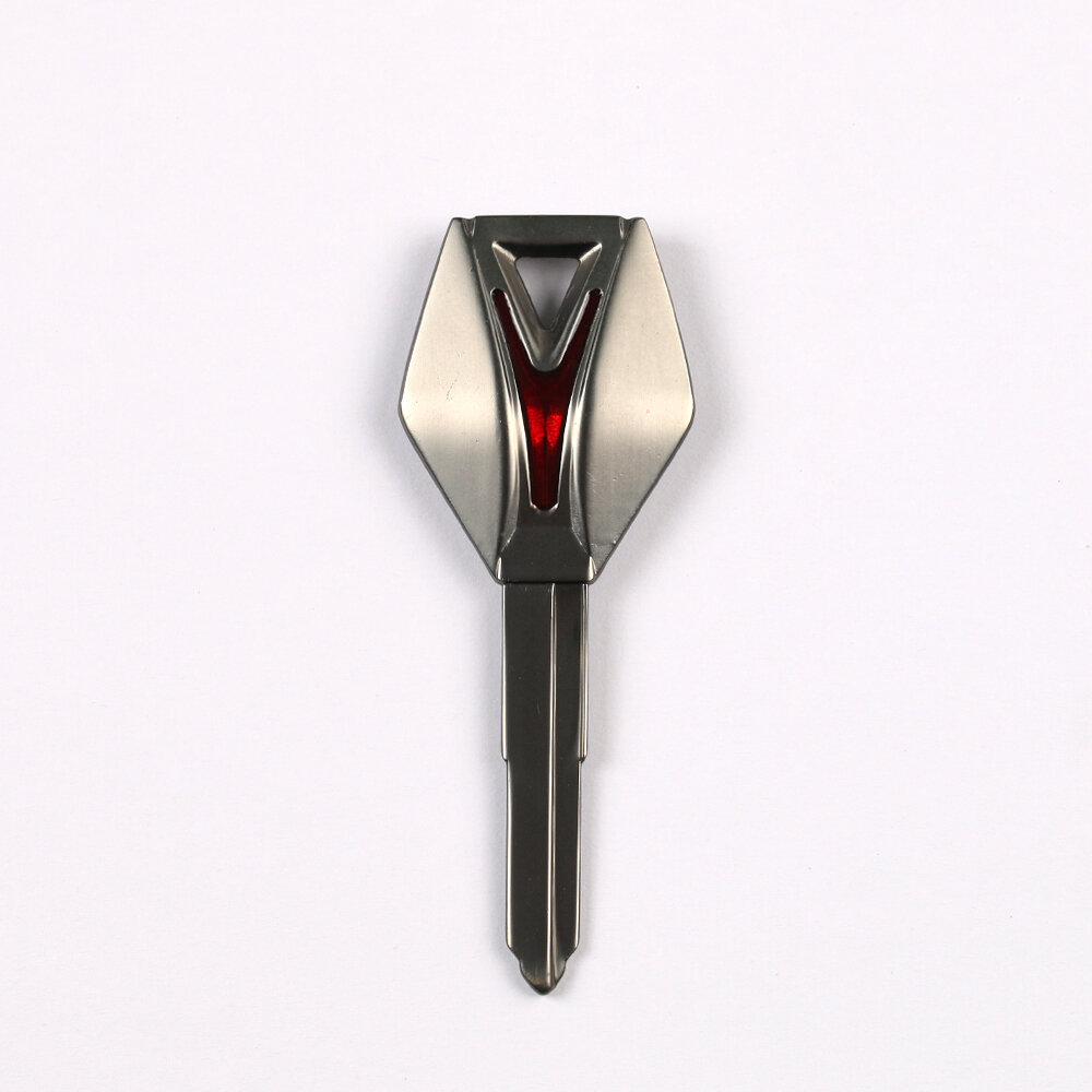 1 Piece RIGHT SLOT Zinc Alloy Motorcycle Key Blank Uncut Motorbike Duplicate Key Replacement Compatible with YAMAHA XJ6 FZ6 FZ1 FZ8 R1R6 MT-07 MT-09.