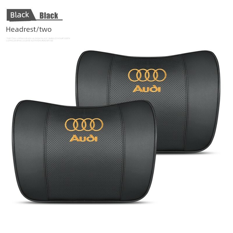Черная комплект подушек для головы для Audi, материал Space Cotton, 2 шт. Поддержка шеи в автомобиле