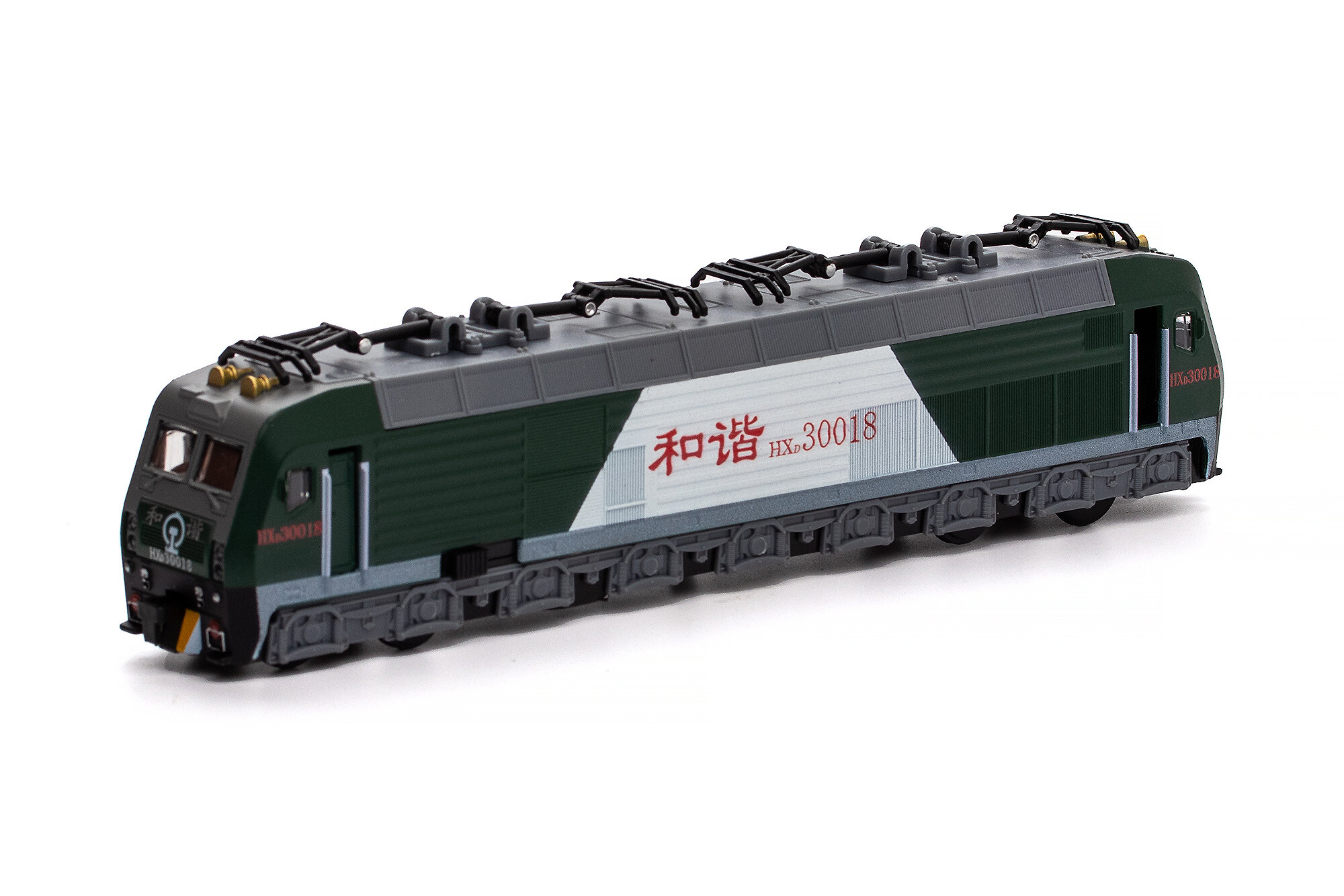 Электровоз шестиосный пассажирский кжд HXD3D-30018 «гармония» 2012 зеленый (длина модели 19 см, без упаковки)