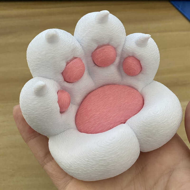 3D Печать Подставка для Телефона в Кошачьей Лапке Настольный Декор Бело-Розовый с Когтями