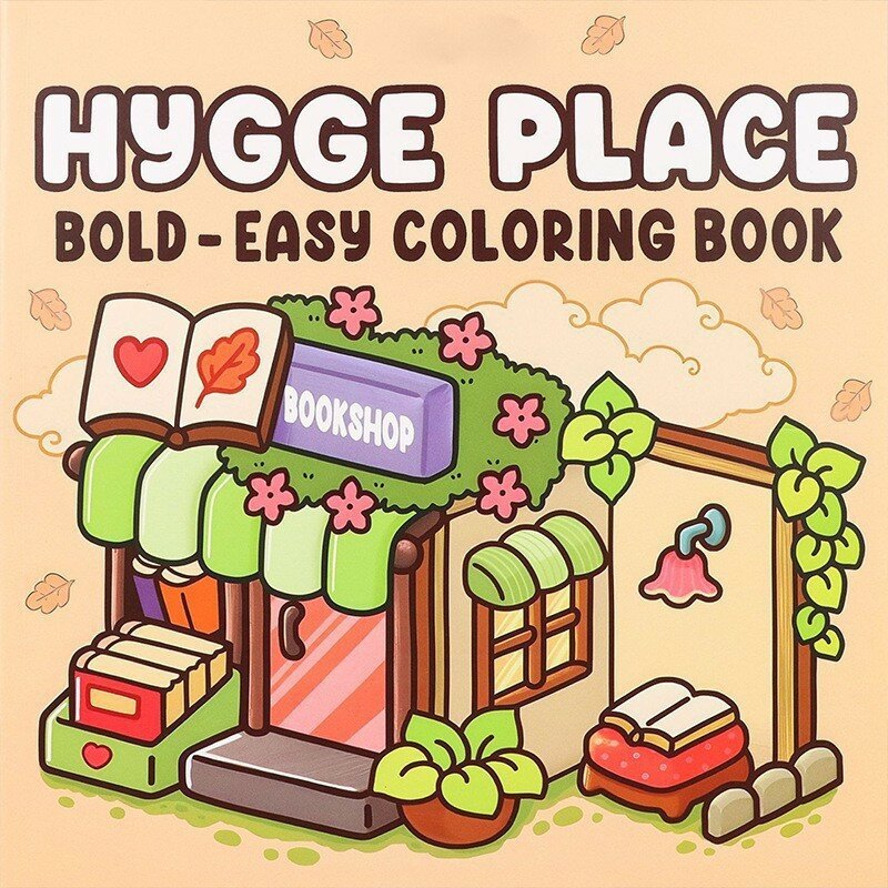 Книга-раскраска для взрослых и подростков Hygge Place, Милые животные, Легко рисовать, Рисование и рисование,