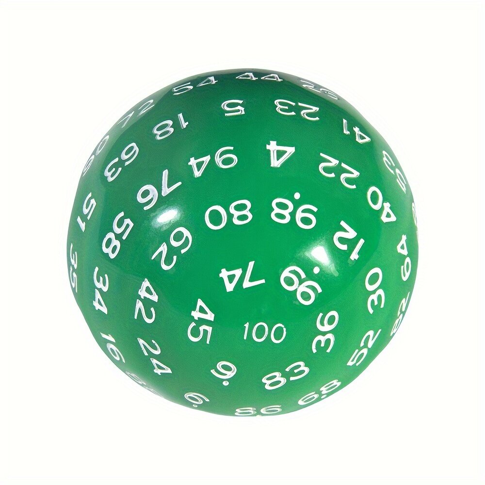 Игральная кость d100 на 100 граней, цветной кубик, зеленый