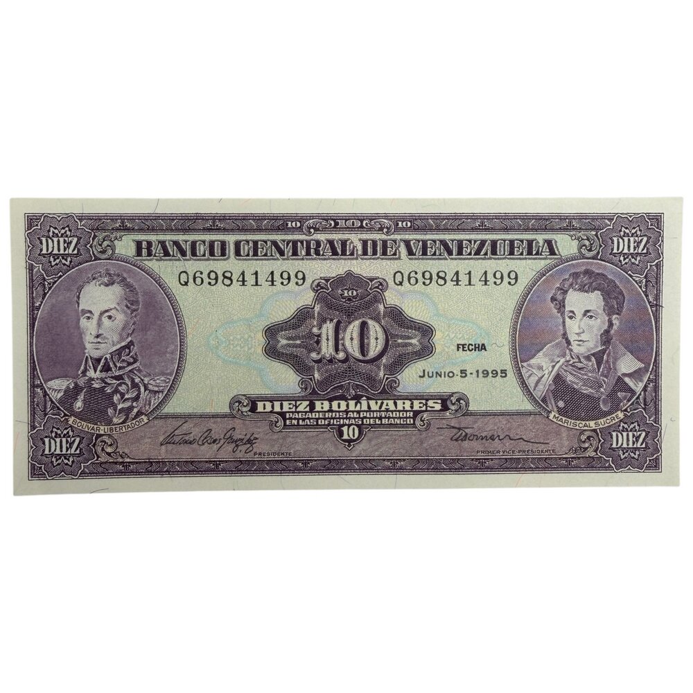 Венесуэла 10 боливаров 1995 г. (Серия G)
