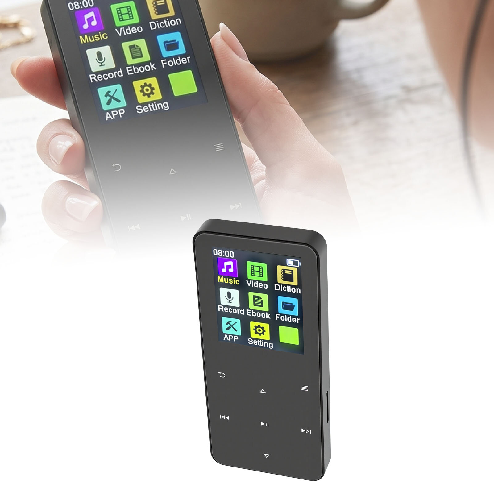 MP3 плеер с FM радио, 16 ГБ, сенсорный экран, для спорта и путешествий
