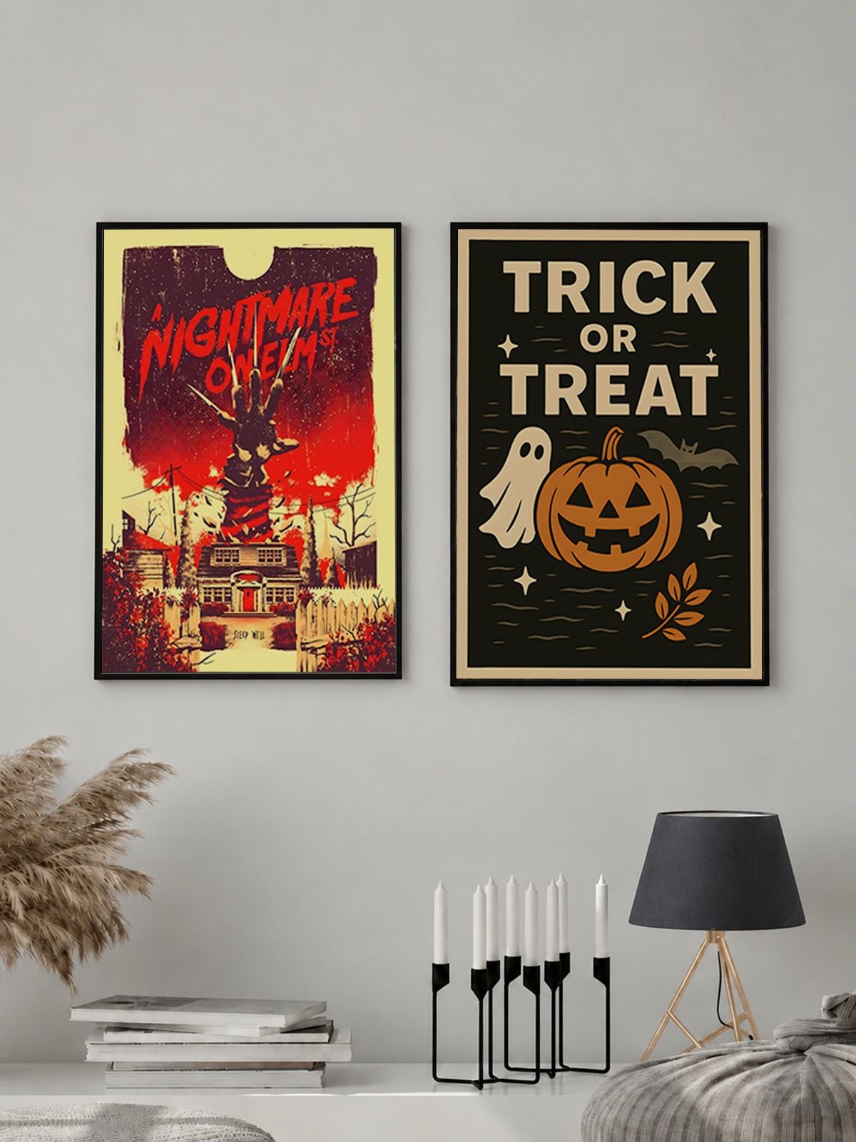 Набор Постеров / Плакатов Интерьерные Хэллоуин (Halloween) 2 Листа А3