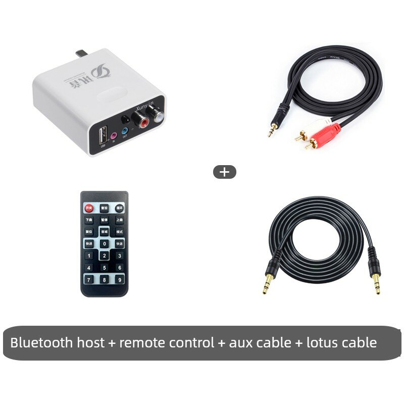 Bluetooth 5.4 Аудиоприемопередатчик с пультом ДУ, кабелем AUX и RCA-кабелем для телевизора, авто, домашней аудиосистемы