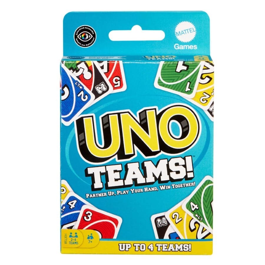 Настольная игра Mattel Games UNO Teams, разноцветный