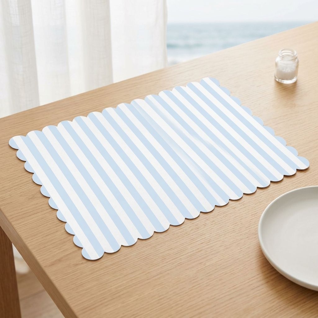 Подставка сервировочная бумага 39x31 сантиметров Blue White, Вес 620 граммов, Толщина 1 сантиметров