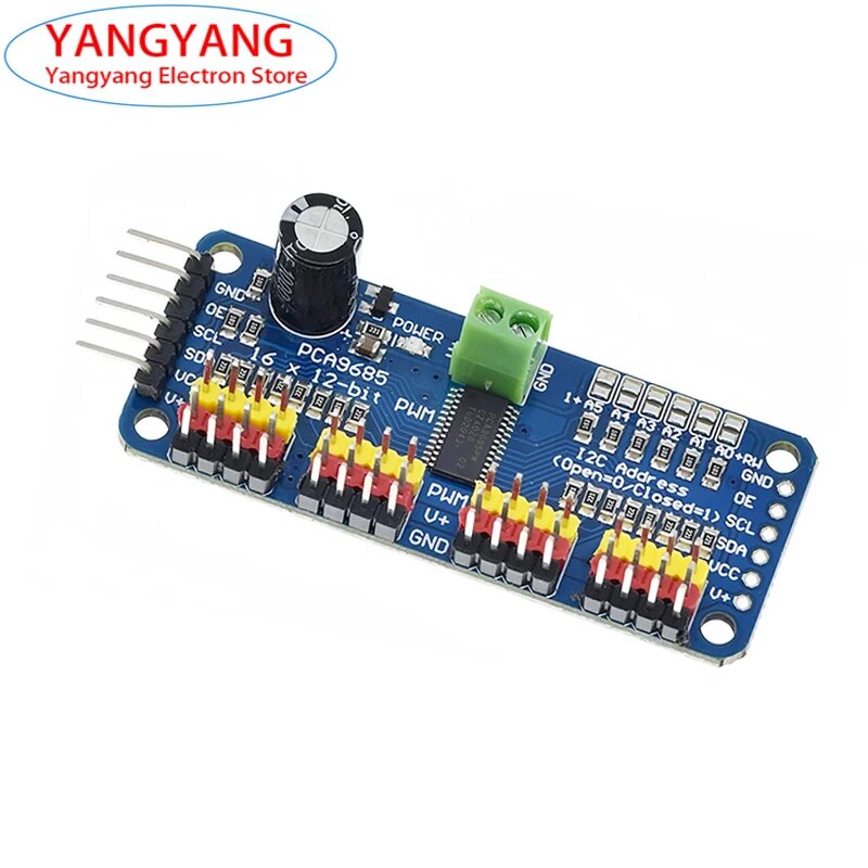 Новый PCA9685PW 16-канальный 12-битный ШИМ/серводрайвер-интерфейс I2C PCA9685 модуль Raspberry Pi Shield модуль сервозащитная плата
