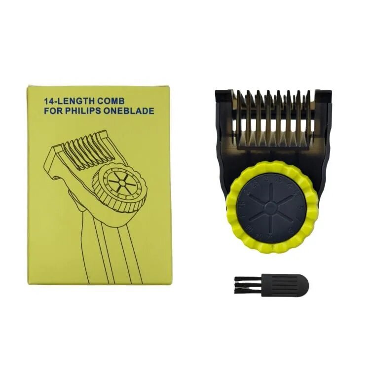 14-Gear Green+Grey Регулируемая направляющая-гребень для бритв Philips OneBlade QP2523 QP2630 QP2724 QP2824 (зеленый+серый)