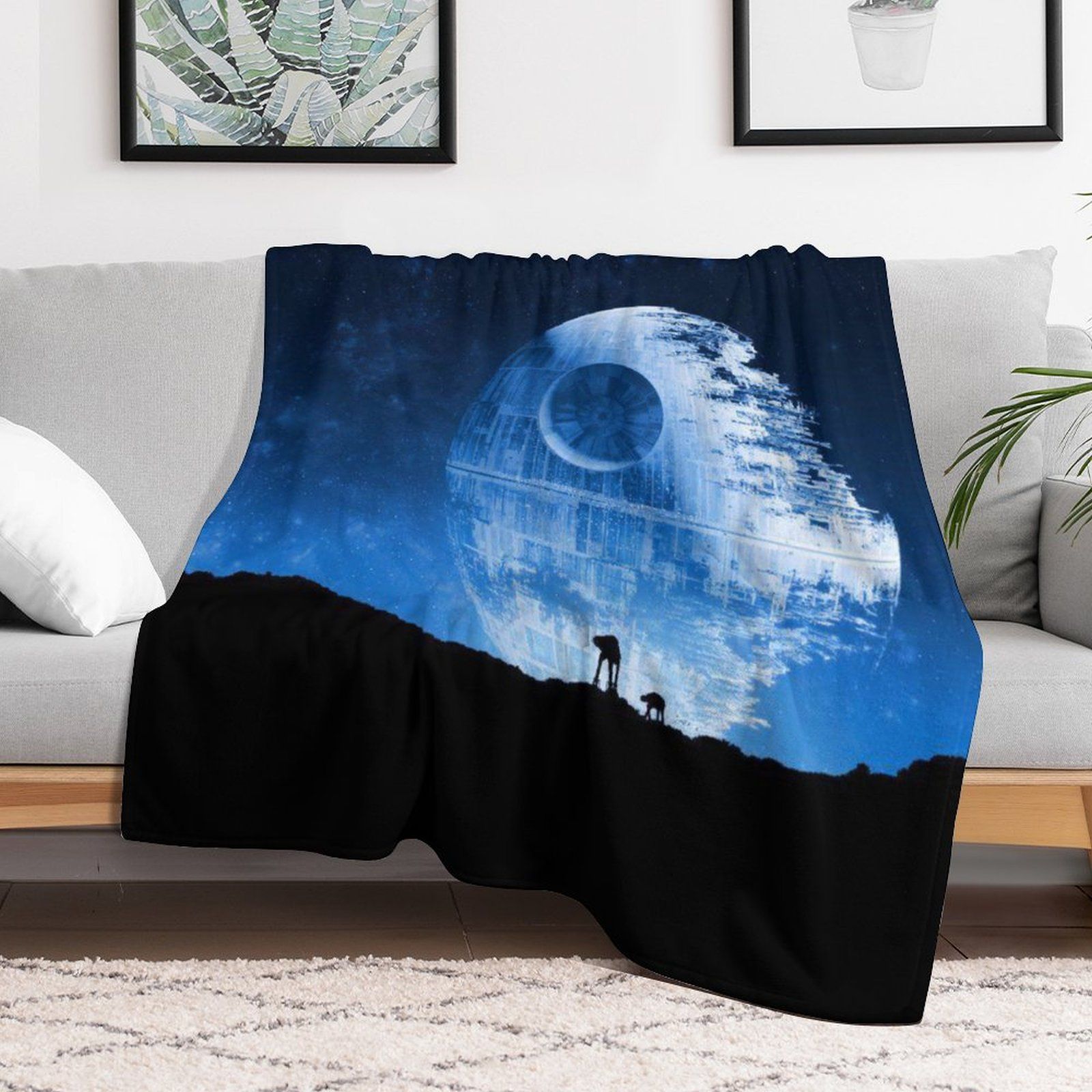 Star Wars Плед 150x200 см велсофт плюшевый, фактурный космос разноцветный