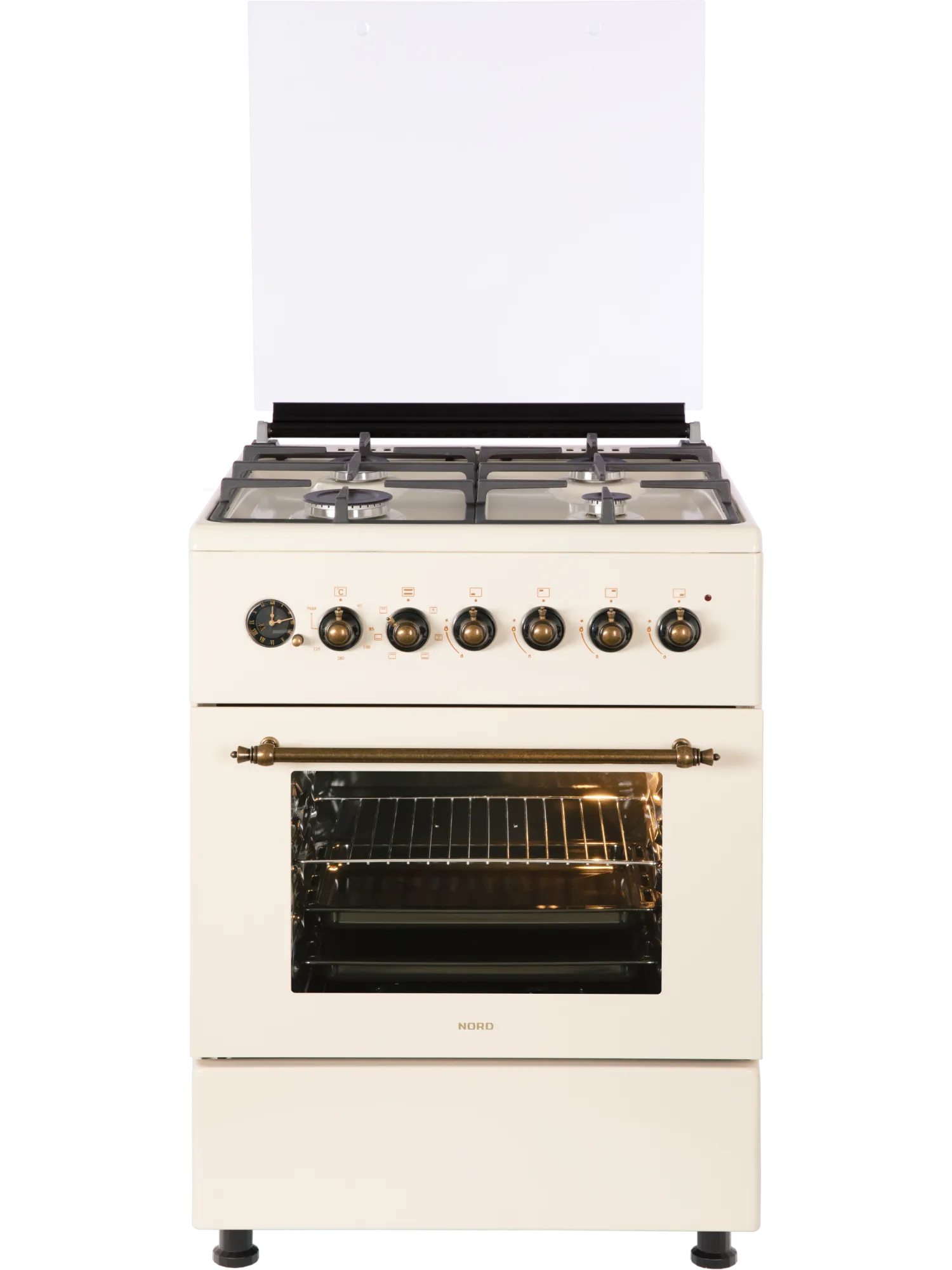 Плита газоэлектрическая NORD GE 6064 YR, 4 конфорки, духовка 63 л, бежевый
