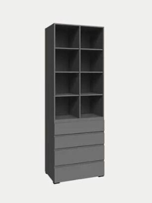Стеллаж Альта (0,8) с ящиками, графит серый, 2300х800х500, микон